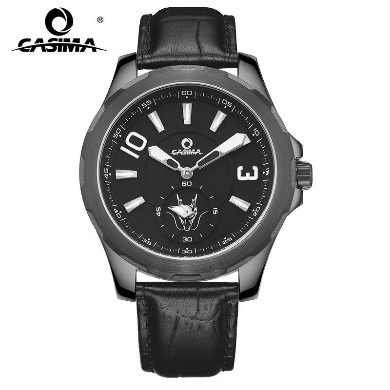 

CASIMA Luxury Brand Waterproof 100m Watches Men Quartz Watch Fashion Leather Strap Men's Wrist Watches Dragon relogio masculino