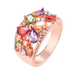 Bettyue брендовые модные очаровательные роскошные кольца зубчатая Установка AAA многоцветный циркон ювелирные изделия кольца для женщин
