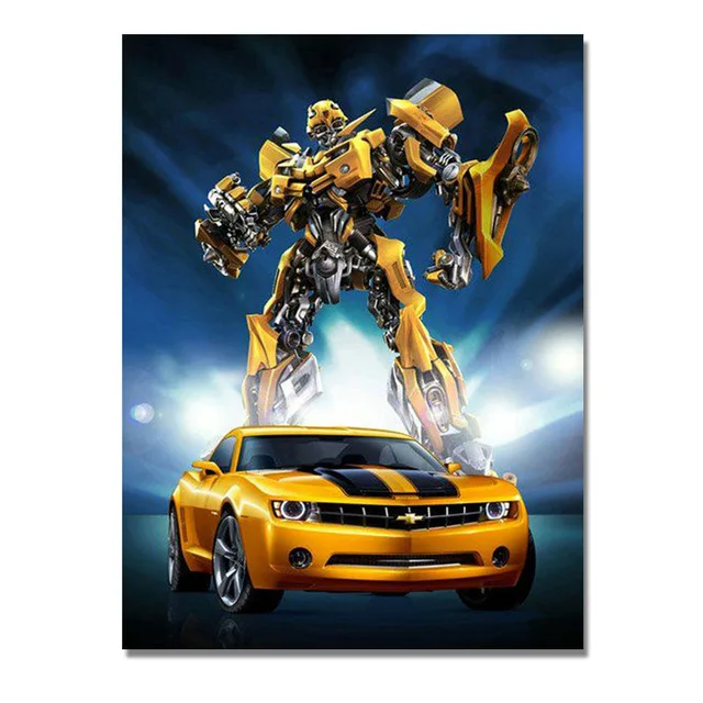 

Transformers Bumblebee Car" Diamond Painting Full Square/Round Drill Daimond Embroidery Cross Stitch Mosaic Art Kerst Unframed