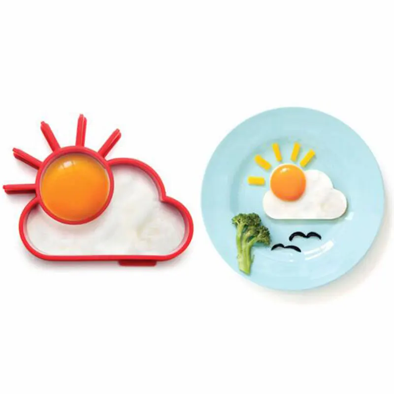 

LuxDream Interesting Silicone Pancake Egg Moulds Breakfast Fried Eggs Tools Cute Sun&Cloud Shape Easy Egg Ring Maker Egg Cooker