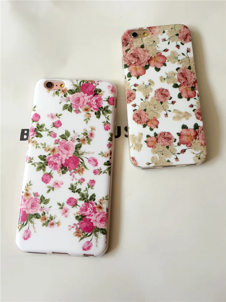 Fashion Relief For iPhone 6 6plus Phone Case Beautiful Cute Fresh Flower Soft TPU Back Cover Bags | Мобильные телефоны и