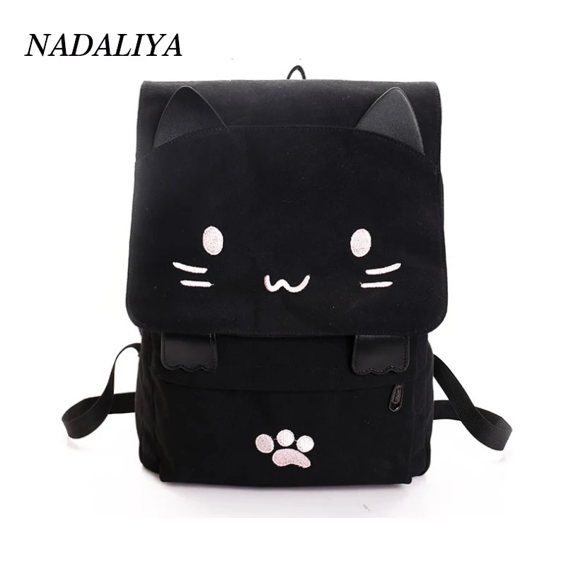 Холст печати Mochila Feminina рюкзак с милым рисунком кота школьная Kanken Рюкзаки для