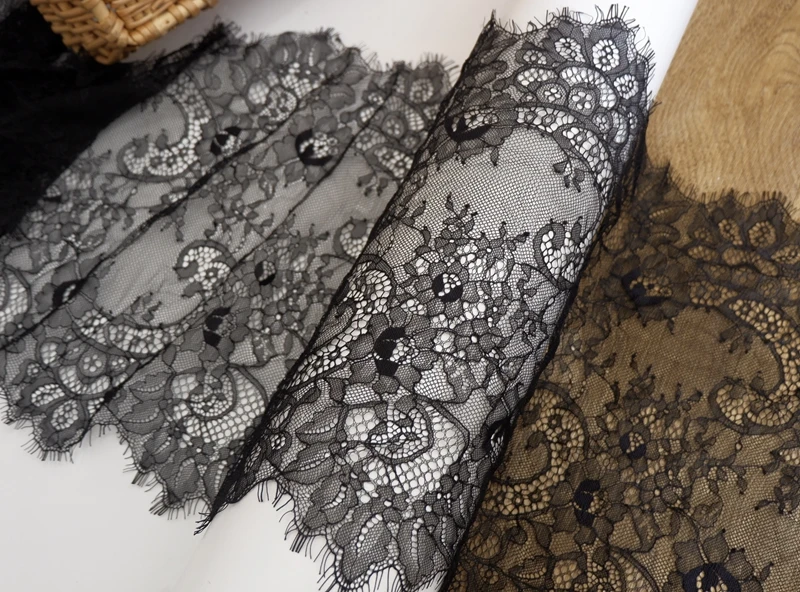 

Wide 40CM length 3 meters Exquisite eyelash lace DIY clothing accessories hollow veil wedding dress fabric