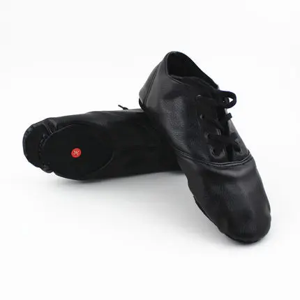 Мужские туфли из искусственной кожи с низким берцем 18-25 см в стиле джаз женские мягкие кроссовки с раздельной подошвой Женские танцевальные черные туфли в стиле джаз - Цвет: Black Adult size