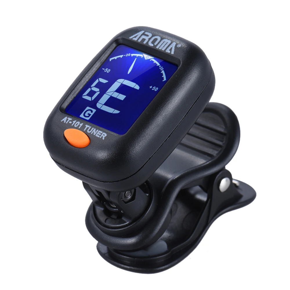 

AROMA Acoustic Guitar Tuner Mini Clip-on Tuner with Foldable Rotating Clip High Sensitivity for Guitar Bass Violin Ukulele