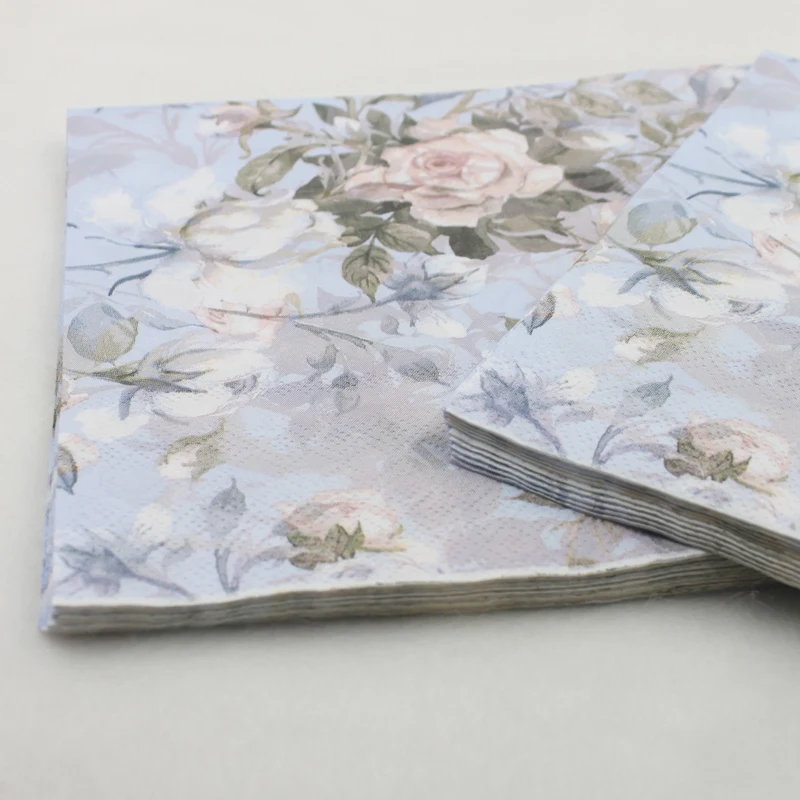 [Rainloong] печатных Особенности розовое Бумага салфетки для событий и вечерние декоративная ткань декупаж servilleta 33 см* 33 см 1 упак./лот