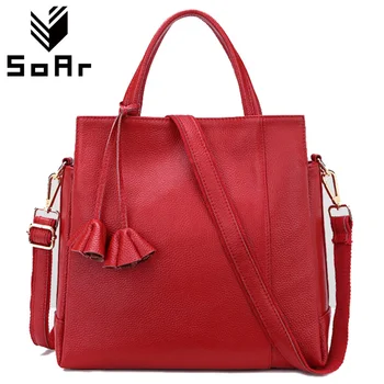 

SoAr New Arrival Women Bag Genuine Leather Cow Famous Designer Brand Bags Women Leather Handbag High Quality Floral Ladies Totes