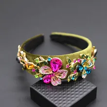 Барокко Мода дикая роскошь шар индивидуальность оголовье Танцевальная вечеринка Ослепительная индивидуальность УКРУПНЕННАЯ повязка на голову 853