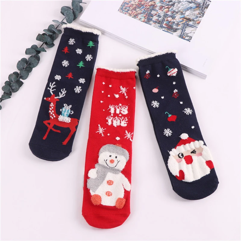 

Christmas Style Women's Socks Winter 1Pair High Quality Warm Cotton Socks For Girl Hot Sale Christmas Gift Popular