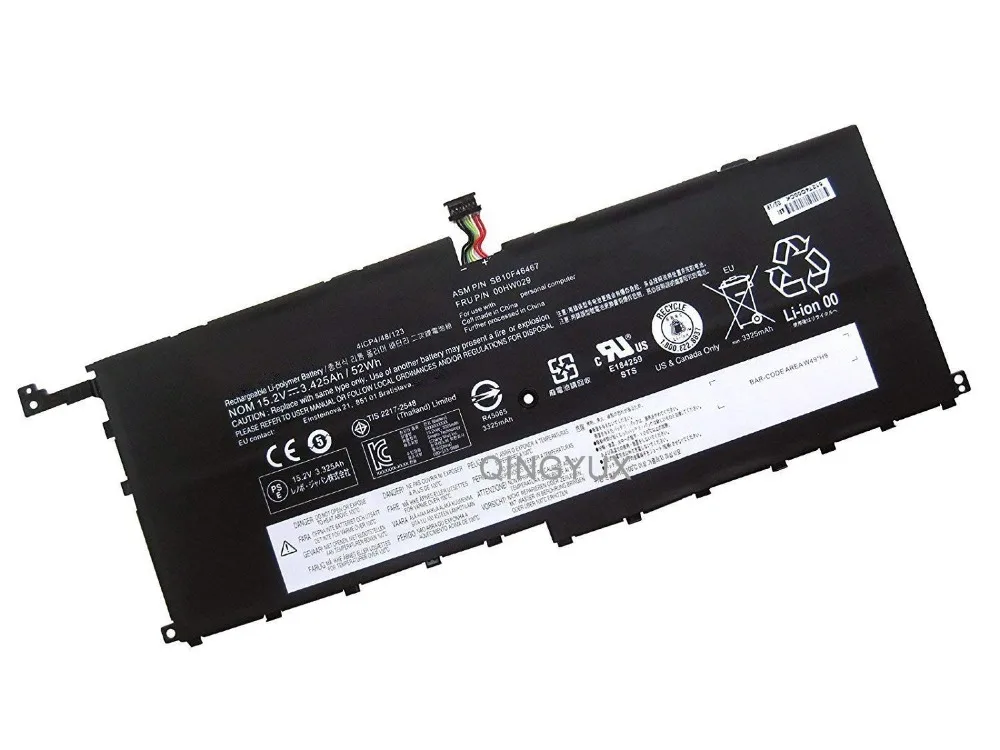 QINGYUX 15.2V 52Wh 3425mAh 00HW028 00HW029 SB10F46467 Laptop Battery ...