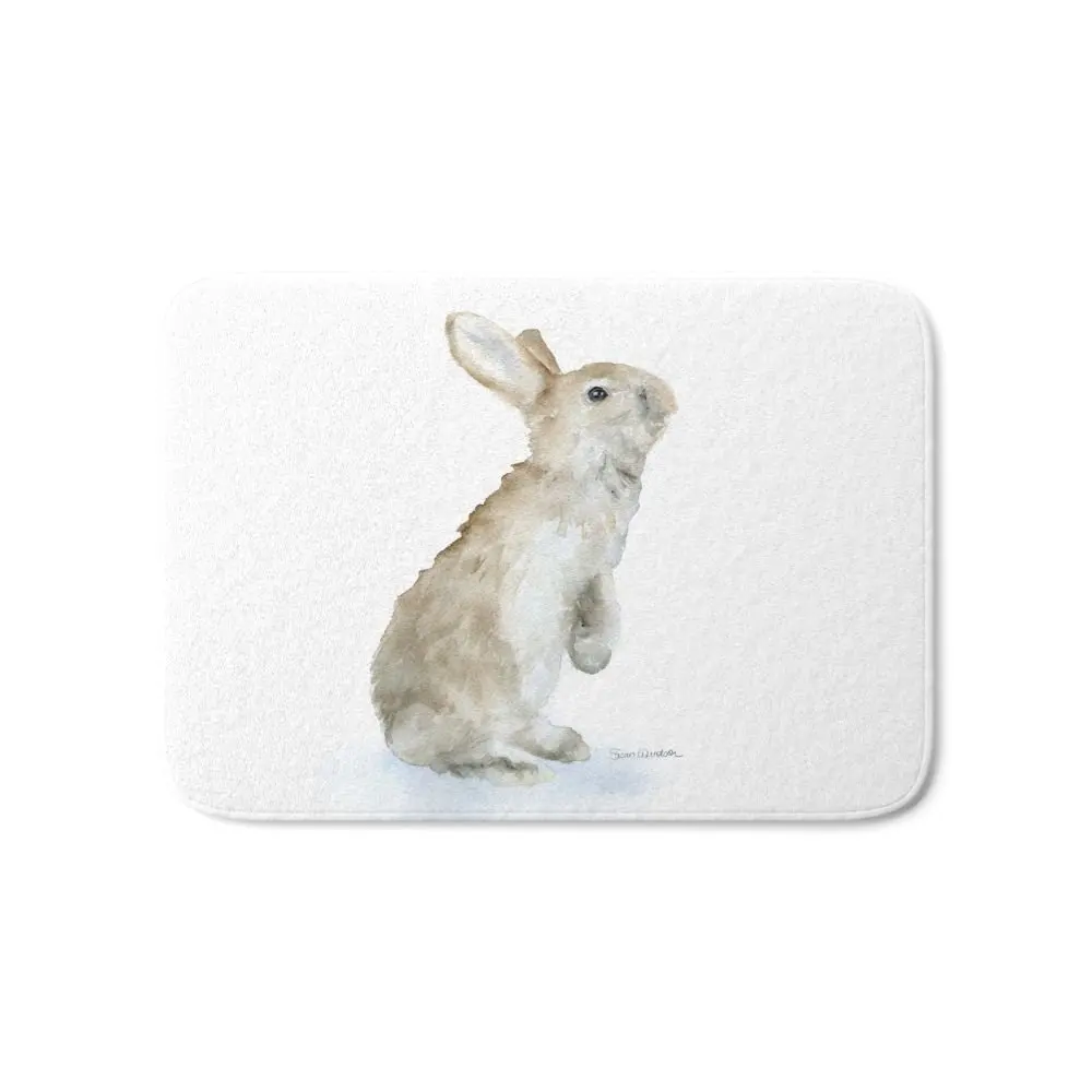 Bunny Rabbit Watercolor Bath Mat Water Absorption Carpets Living Room