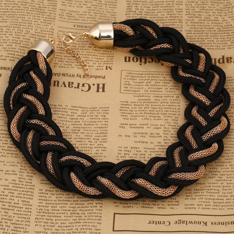 

MINHIN Statement Choker Necklace For Women Multi Colors Rope Alloy Cross Maxi Necklaces Retro Jewelry Collares For Women