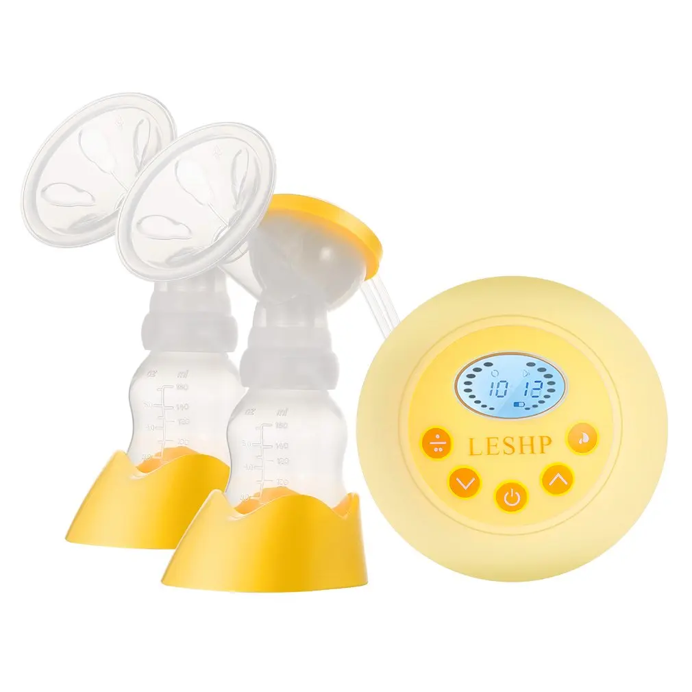 

Double Electric breast pumps Powerful Nipple Suction USB Electric Breast Pump with baby milk bottle Cold Heat Pad Nipple