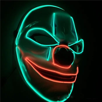 

Halloween LED Funny Full Face Clown Mask Light Masks Cosplay Costume Luminous Halloween Party Decoration Supplies