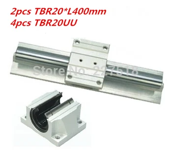 

Support Linear rails Assemblies 2pcs TBR20 -400mm with 4pcs TBR16UU Bearing blocks for CNC Router