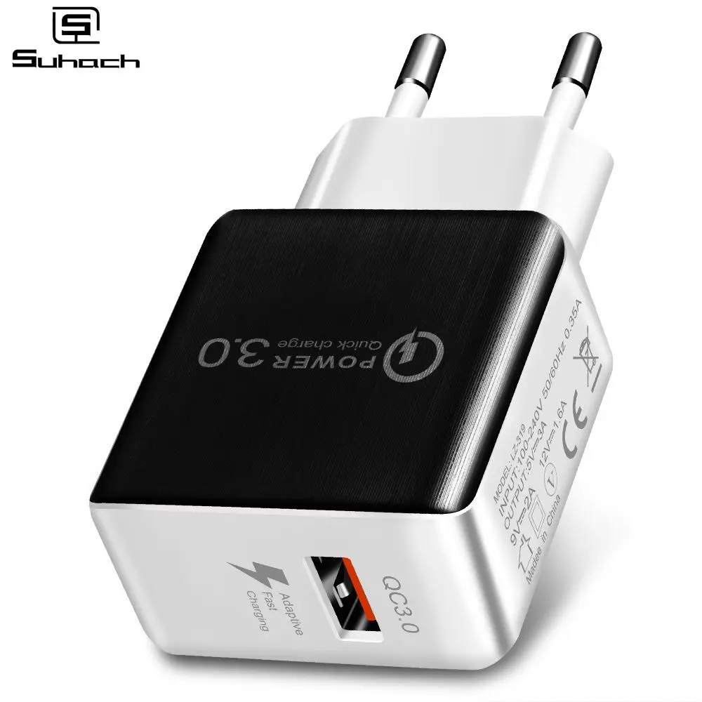 

Suhach Quick Charge 3.0 USB Charger QC3.0 QC Turbo Fast Charging EU Travel Wall Charger For Huawei P30 Xiaomi mi 9 Mobile Phone