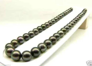 

AAA+ 11-12 MM Natural BLACK Tahitian Cultured PEARL NECKLACE 18"