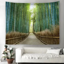 Горячий Большой размер бамбуковый лес настенный красивый стенной ковер одеяло-покрывало Йога клеенка салфетка для стола пляжное полотенце домашний декор