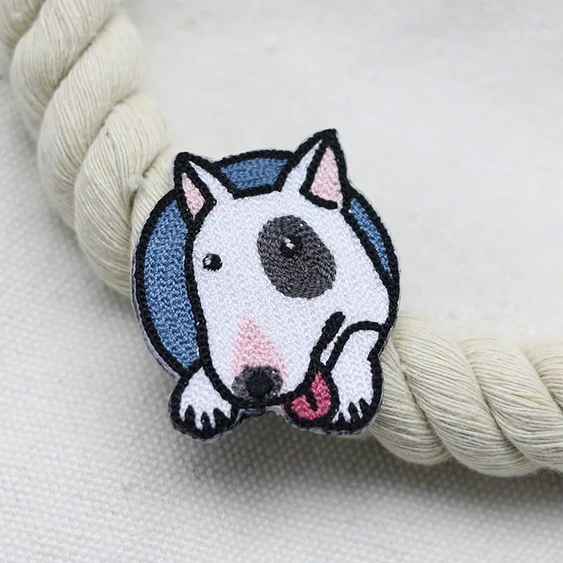 Dog Embroidered Patch Cool Gift Iron On Badge Hat Bag Clothes Kids