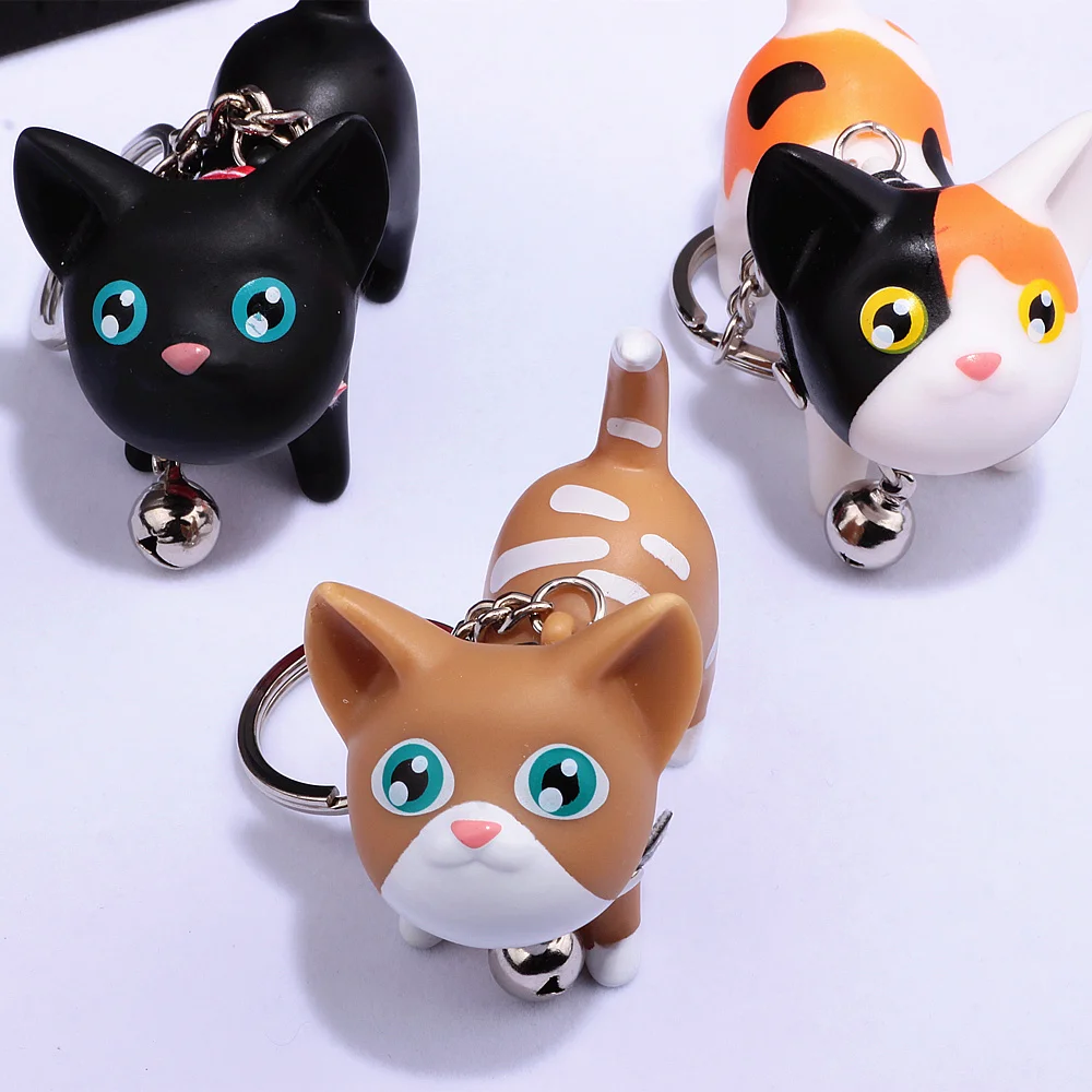 Cute Cat Keychain 2025 - Stainless Steel Pet Lover Keyring With Pillow Charm For Graduation Gift - View #11