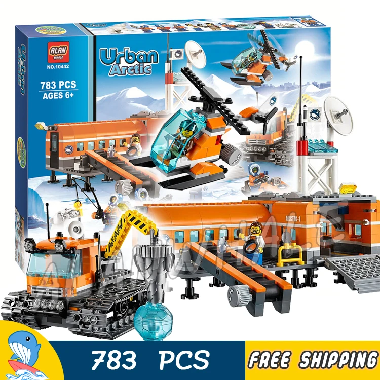 783pcs City Arctic Base Camp Ice Snow Explorer Station 10442 Model Building Blocks Assemble Hot Toys Bricks Compatible with Lego