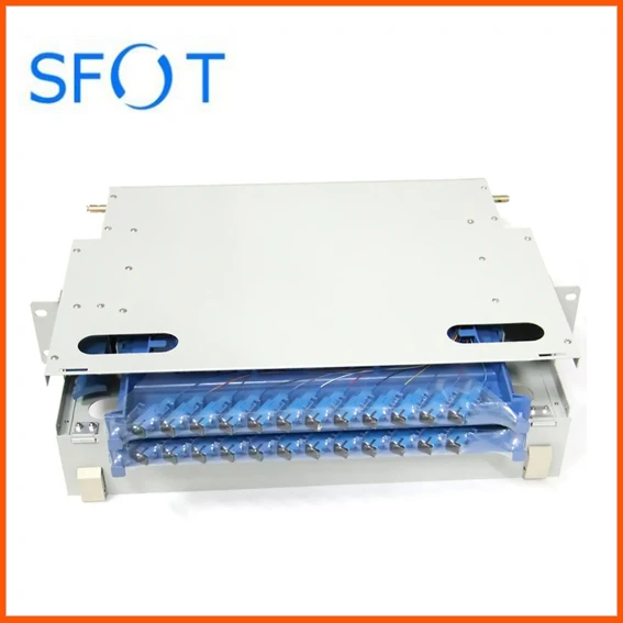 

Fiber Optic 24 Core ODF Box. With 24pcs SC adapters and Pigtails