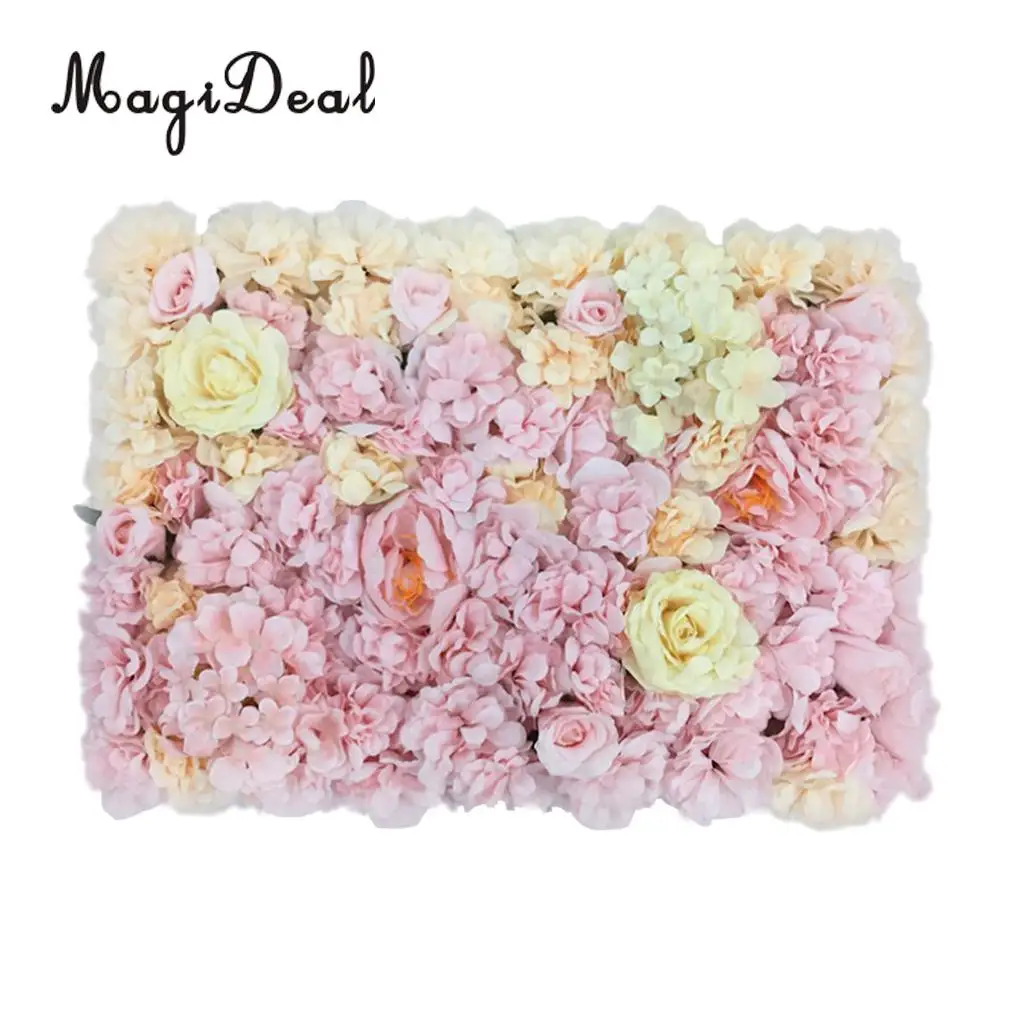 Artificial Flower Roses Wall Panel Wedding Stage Backdrop Home Shop Window Decorative Forals 7 Colors Pick