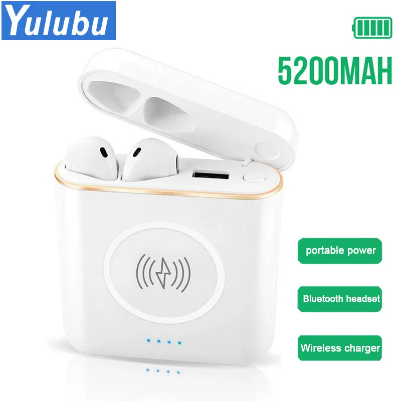 

Yulubu 2018 XT6 TWS Stereo Wireless Bluetooth Earphone Headphone Charging Box Charger External Battery Pack Power Bank PK I7 I7S