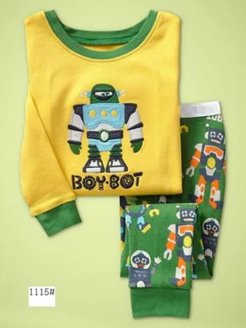 

New Cartoon Kids Robot Pajamas Set Boys Long Sleeve Spring Autumn Sleepwear Clothing Baby Lovely Pyjamas Suit Children Costumes