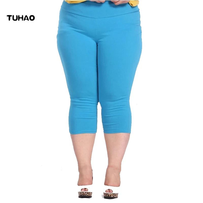 TUHAO, женские эластичные брюки размера плюс, 6XL, 5XL, 4XL, хорошее качество, очень большой размер, женские Капри, брюки, супер эластичные летние брюки, YB02