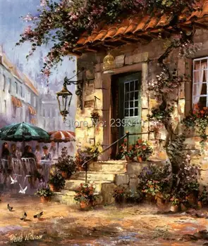 

Free Shipping wholesale Mediterranean amorous feelings Oil Painting on canvas leisure time Landscape wall decor oil Painting
