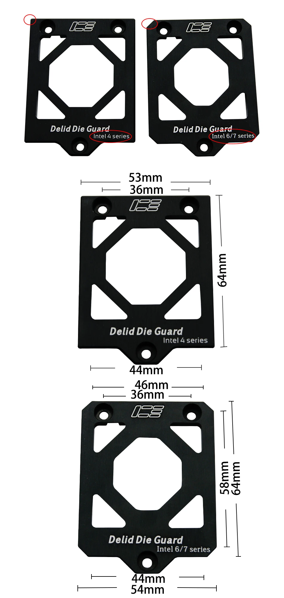 ICE устройство для открывания процессоров открытая крышка протектор Delid Die Guard для LGA115X серии для Intel cpu 4 6 7 серии cpu 4790K 4770K 6700K 7700K