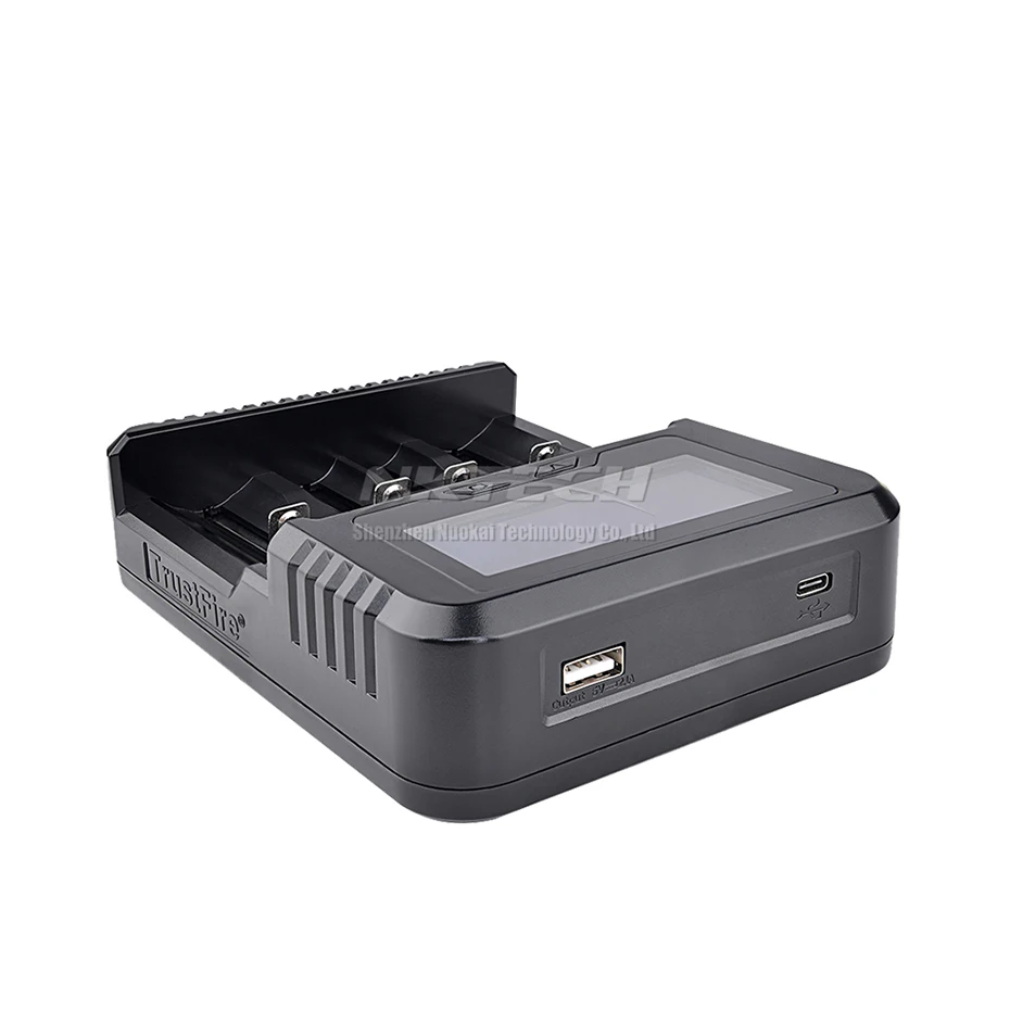 TR-020 TrustFire смарт-устройство для быстрой Батарея Зарядное устройство Мощность банк QC3.0 USB Дисплей зарядки Ёмкость/Вольт/температура 18650 26650 32650 14500 AAA