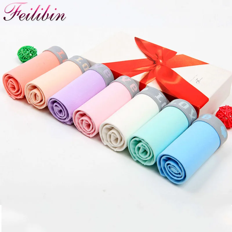 Feilibin 7 Pcs/Lot Cotton Sexy Women Panties Soft Lovely Girls Briefs Plus Size XXL Underwear Week Days Panties for Women Feilibin 7 Pcs/Lot Cotton Sexy Women Panties Soft Lovely Girls Briefs Plus Size XXL Underwear Week Days Panties for Women