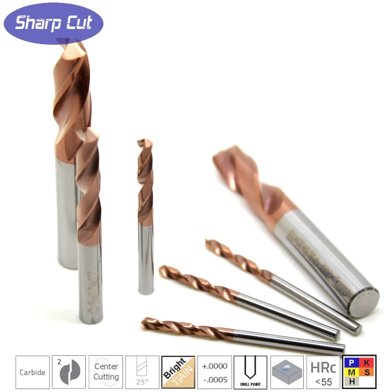 3mm 12mm Micro grain solid Tungsten carbide CNC Twist Drill Bits HRC55