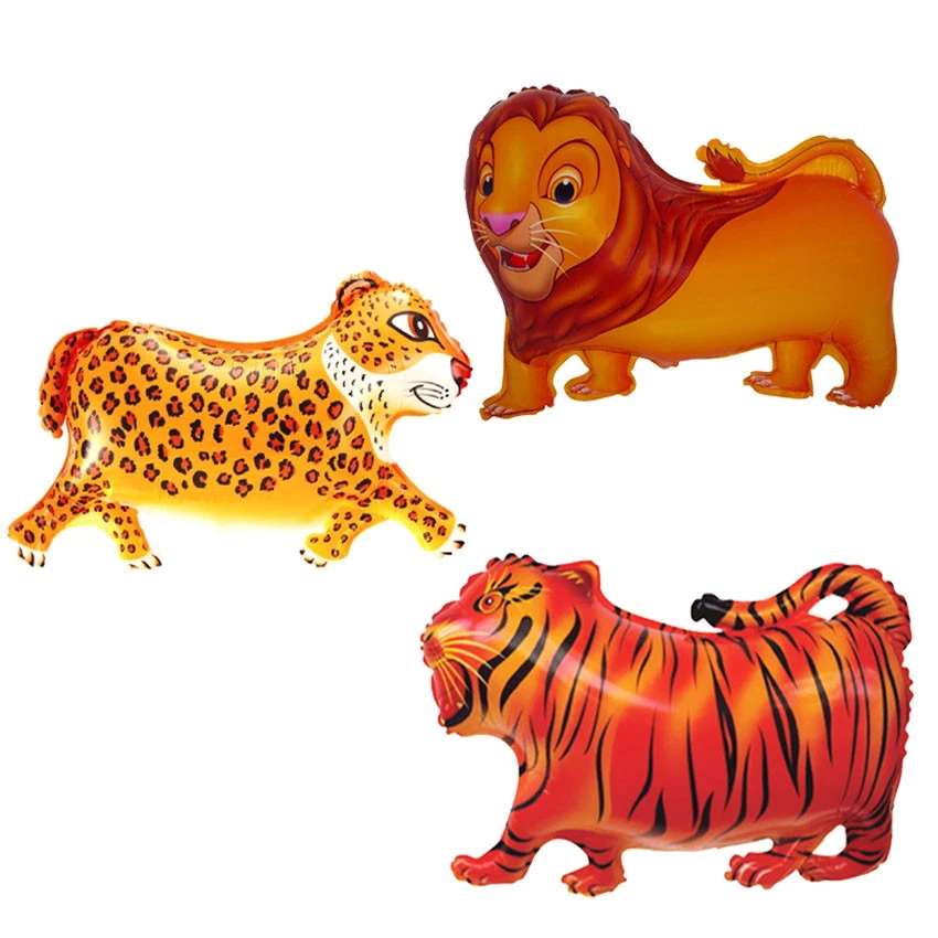 Детские воздушные шары, животные, Мультяшные персонажи, воздушные шары на день рождения, вечерние надувные шары в форме леопарда, тигра, Льва, животных