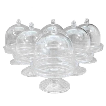 

New 12x Mini Cake Stand Cupcake box Wedding Party Plastic Candy Box