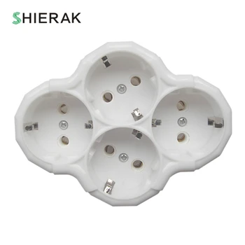 

SHIERAK European Type Conversion Socket 1 To 4 Way German Standard Power Adapter Socket 16A Travel Plugs 1000W AC 110~250V