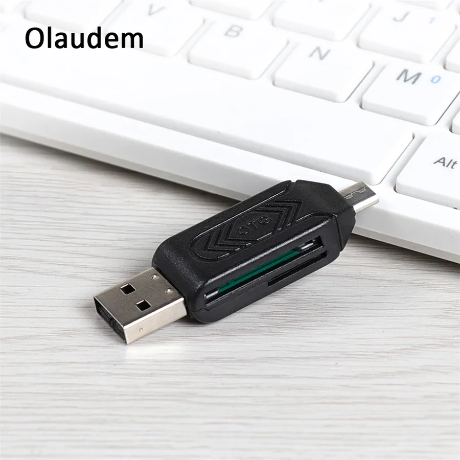 

Olaudem SD TF OTG Card Reader 2 in 1 OTG Cable Micro USB Smart Flash Memory Card Micro USB Adapter High-speed Data Cables CR968