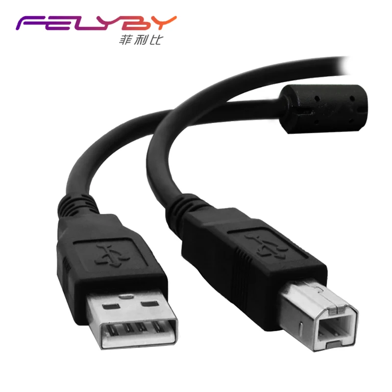 

high quality 1.5m Black Printer data line, high speed square mouth USB 2.0 printer line,Apply to FELYBY phantom power cord
