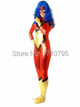 

Spider Women Costume Shiny Halloween Cosplay Superhero Costumes for women show zentai suit hot sale free shipping