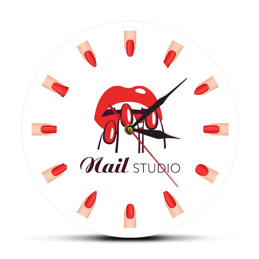 

Nail Salon Studio Manicure Nail Types Printed Wall Clock Beauty Salon Different Nail Shapes Wall Art Clock Watch Gift For Her