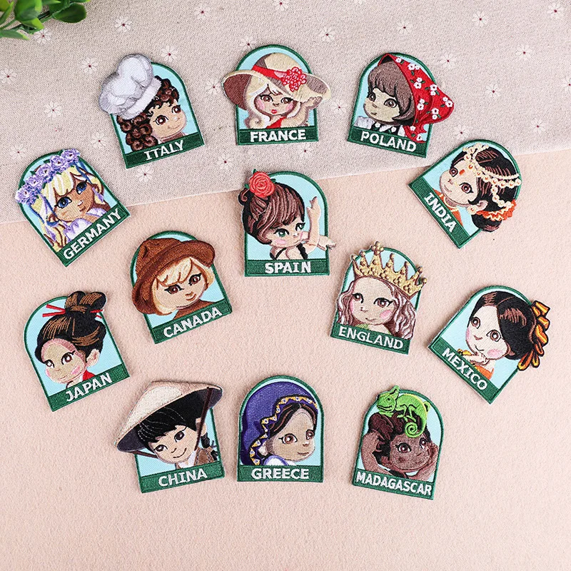 

The embroidery patches for typical beauties in different countries are used to mend holes or decorate clothes and jeans