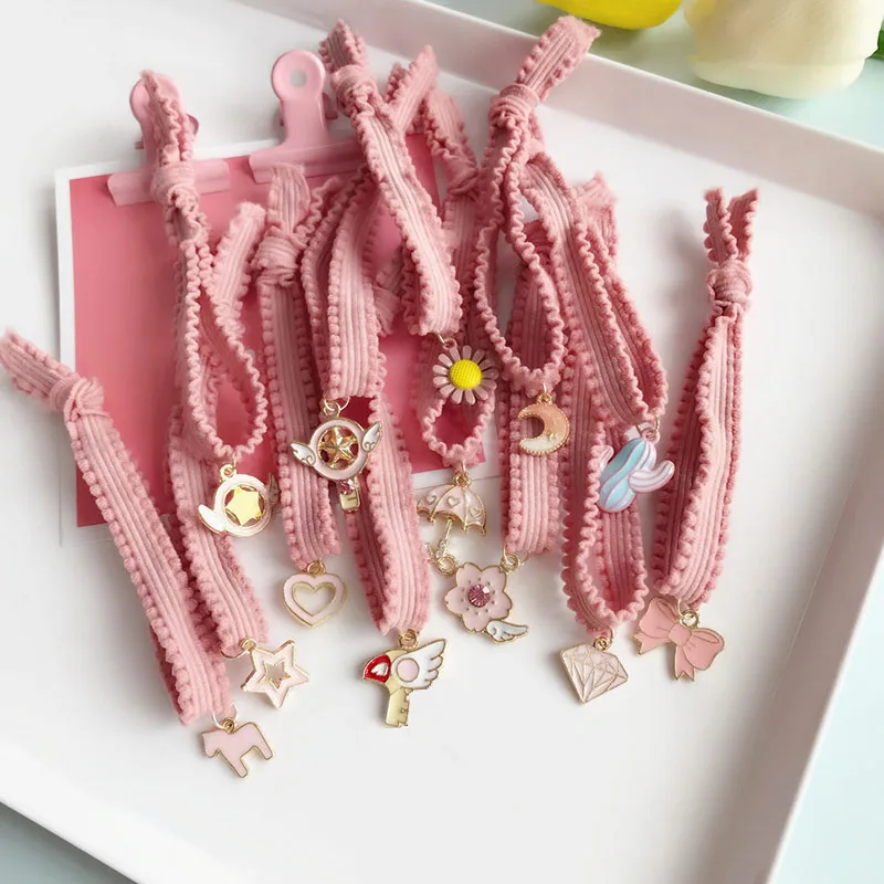 

2 Pcs DIY Rubber Band Headband Ponytail Holder Rope Headbands Hair Ties Hair Accessories Hair Ties Styling Tools style random