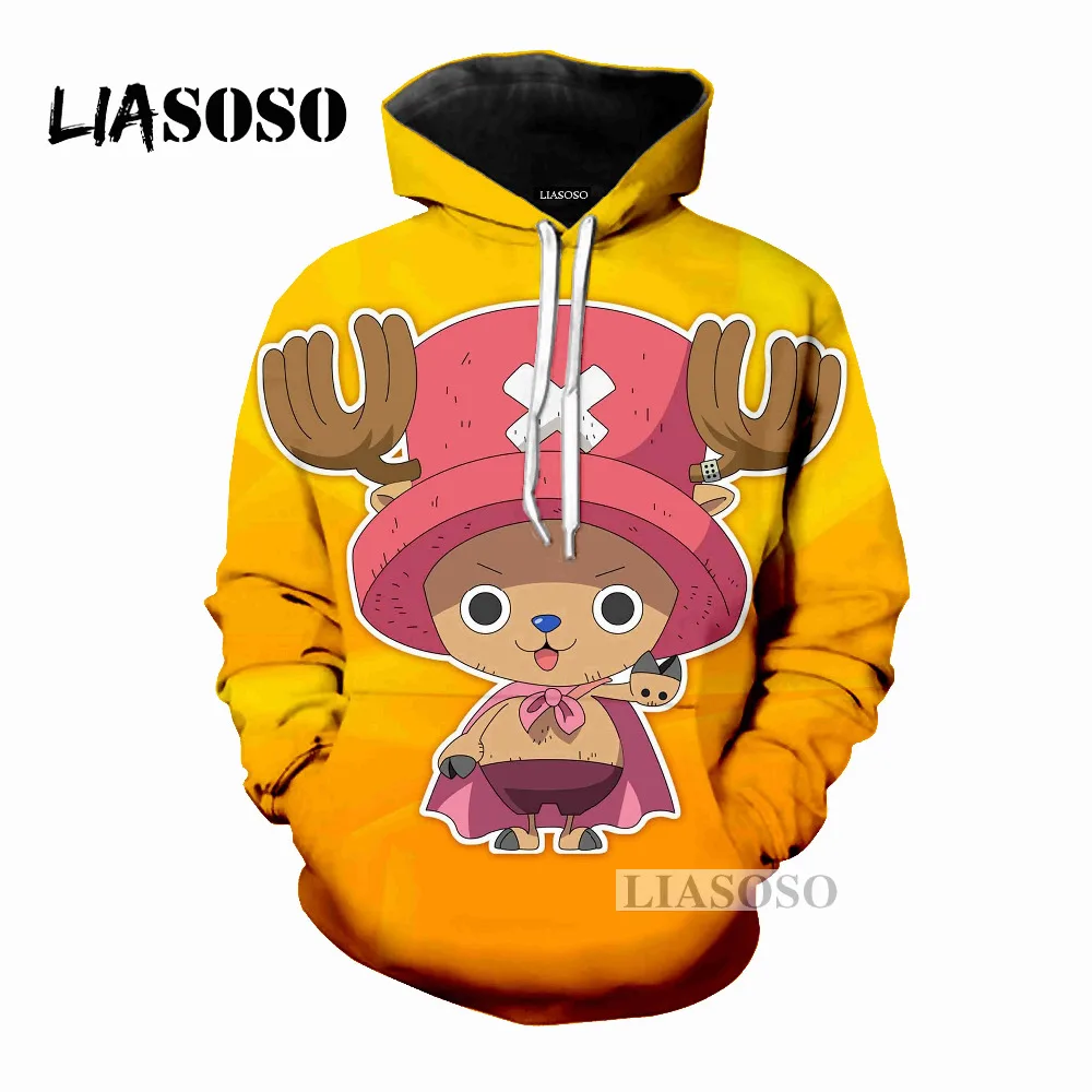 

LIASOSO 2018 New Design Anime One Piece Tony Chopper Cartoon 3D Print Women Men Hooded Hoodies Sweatshirts Pullover Hip HopX0193