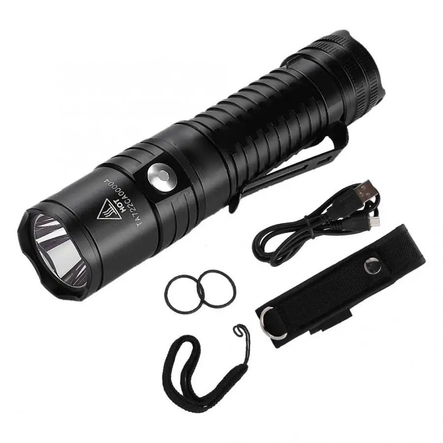LED Outdoor Bright Flashlight Mini Portable Waterproof Camping USB Charging Torch with Battery