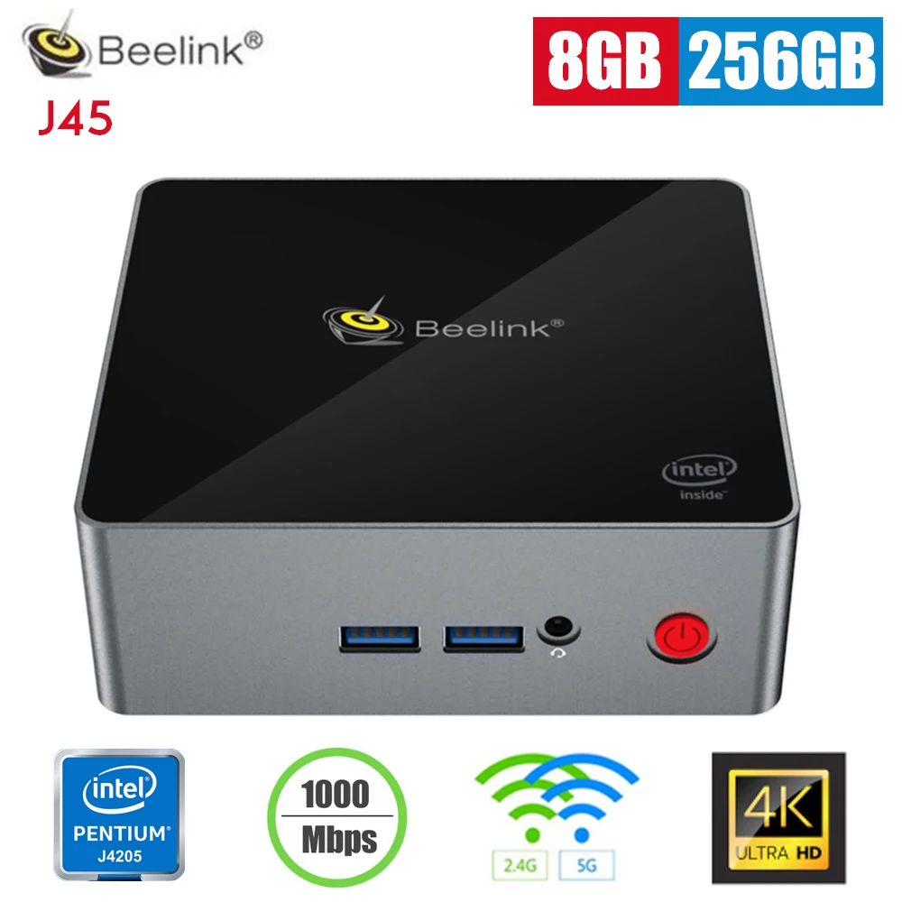 

Beelink J45 Mini PC Intel Apollo Lake Pentium J4205 2.4GHz 5.8GHz WiFi BT4.0 Support 4K H.265 1000Mbps Mini PC