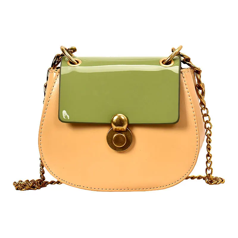 بسيطة سلسلة حقيبة كتف خياطة الألوان الأعلى مقبض حقيبة جلدية Crossbody حقائب للنساء الفاخرة مصمم الفاخرة السرج حقيبة