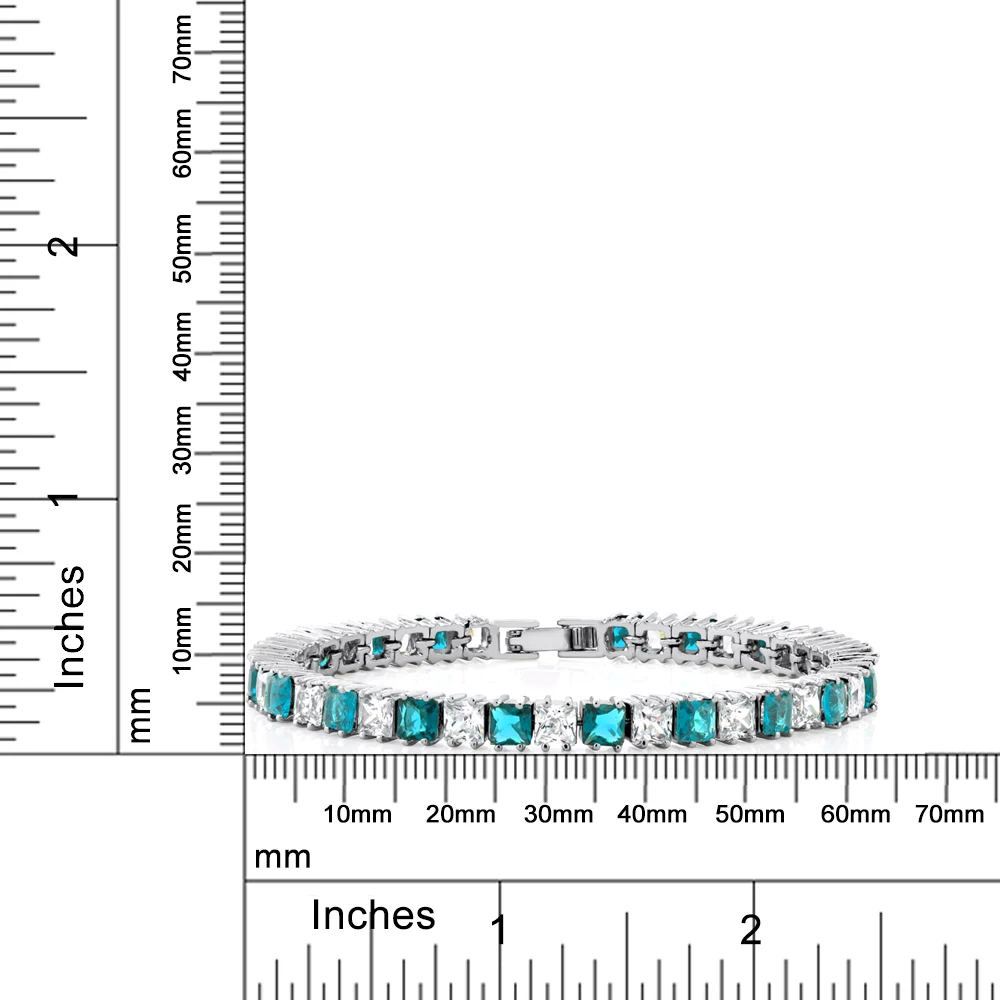 GemStoneKing 15,00 Ct сверкающие принцесса с кубическим цирконием CZ Теннисный браслет 7 дюймов женские браслеты с подвесками