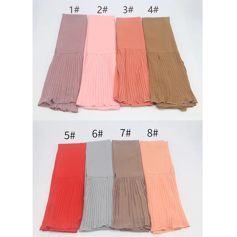 Женский шифоновый хиджаб в мусульманском стиле однотонный 180 Х70 см|Женские шарфы|